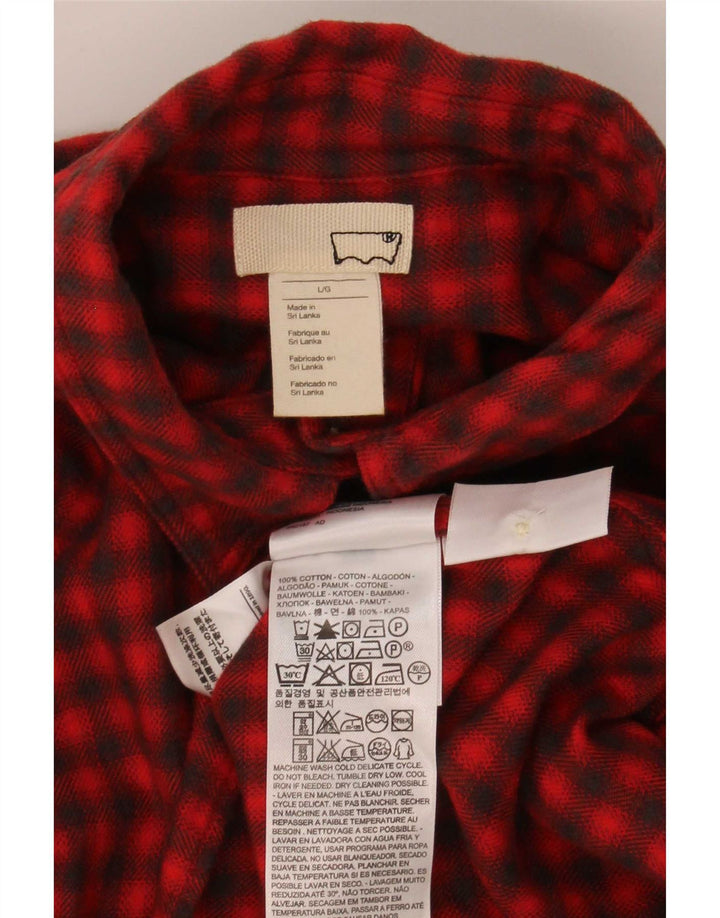 Levi's ženski pulover flanelska košulja UK 16 Veliki crveni pamuk od ginghama