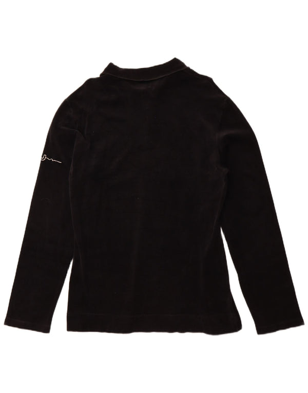 Armani Jeans muška baršunasta polo majica dugih rukava XL crni pamuk