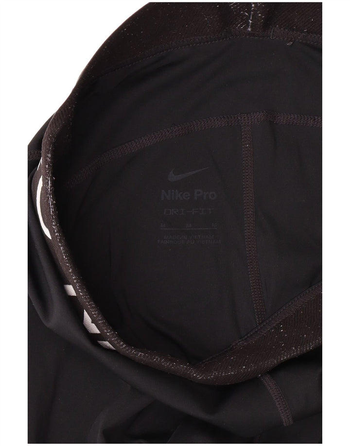 Nike Ženske Dri Fit Graphic Leggings UK 12 Srednje crne poliesterske sportske