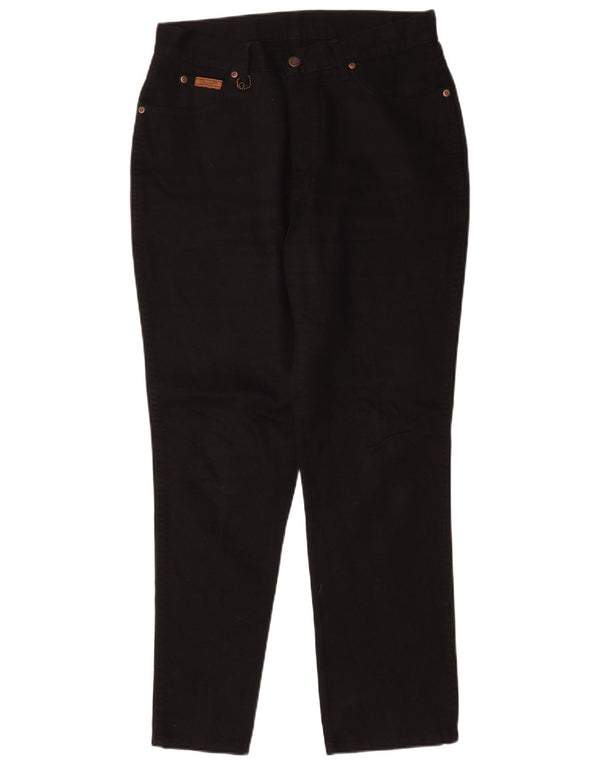 Wrangler ženske sužene traperice visokog struka US 14 XL W32 L29 crni pamuk