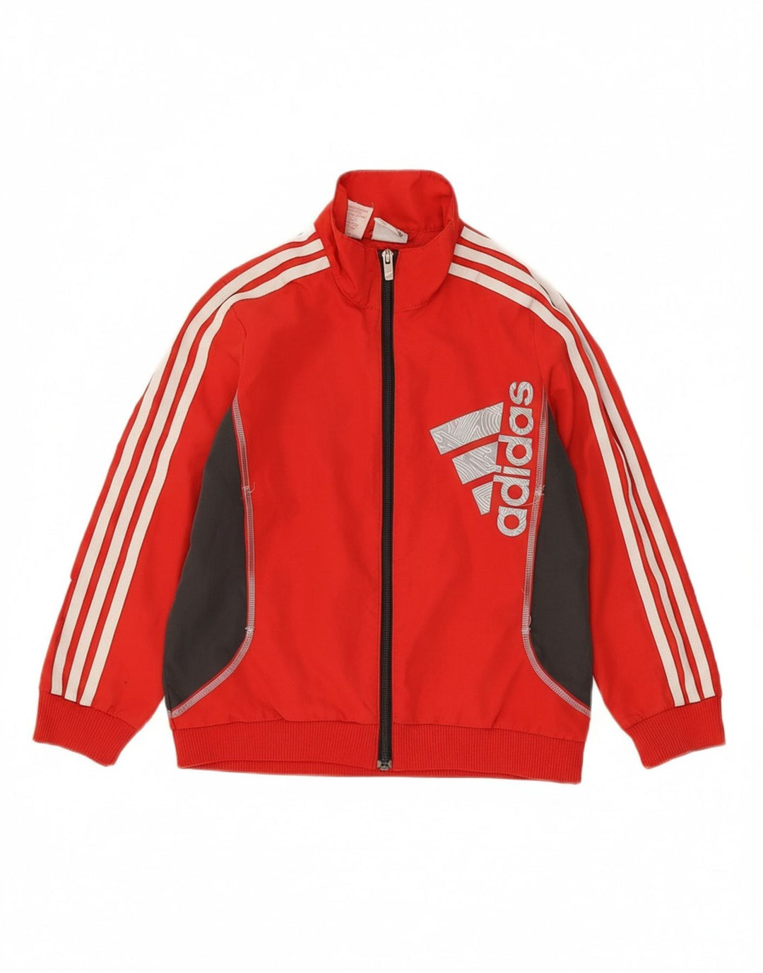 ADIDAS Boys Graphic Tracksuit Top Jacket 7-8 Years Red Colourblock Vintage Adidas and Second-Hand Adidas from Messina Hembry 