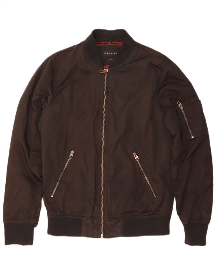Zara muška bomber jakna UK 38 srednje crne boje poliester