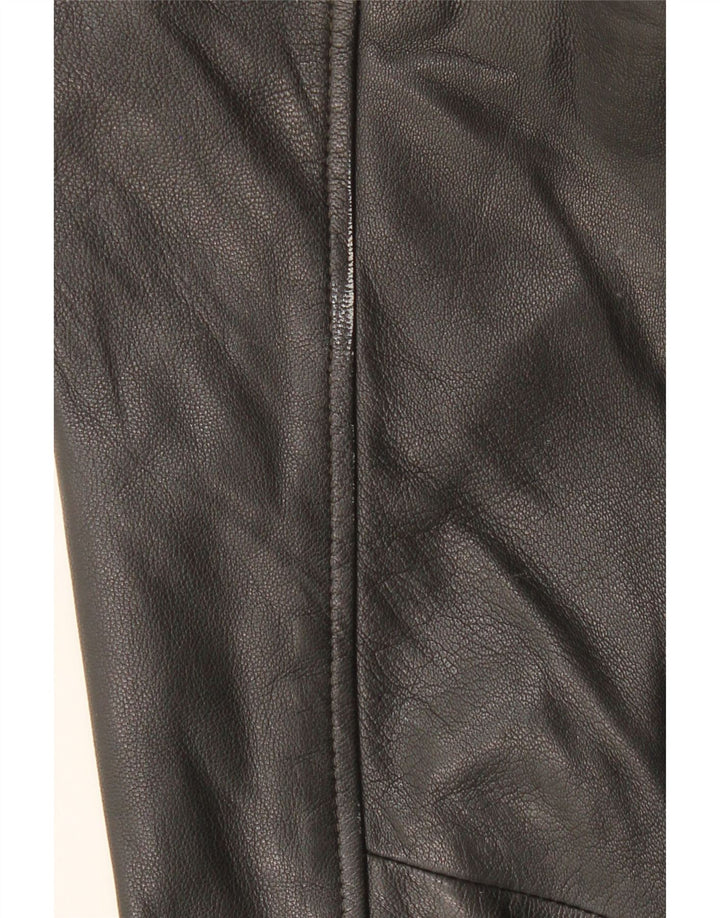 SARDAR Mens Leather Coat UK 40 Large Black Leather Vintage Sardar and Second-Hand Sardar from Messina Hembry 