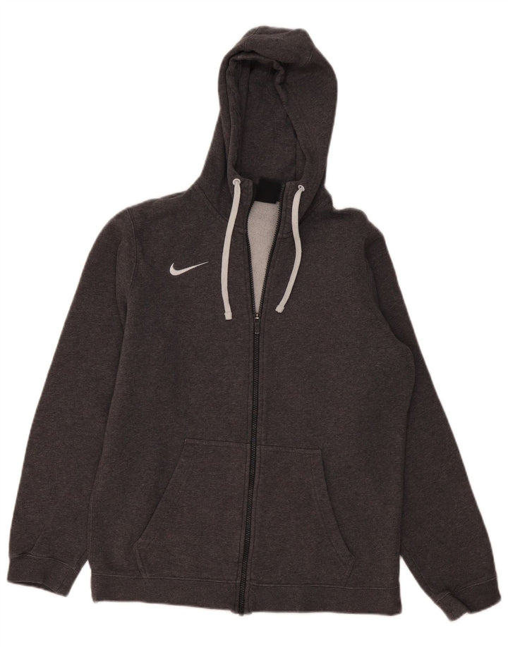 Nike muški pulover s kapuljačom na patentni zatvarač srednje sivi pamuk