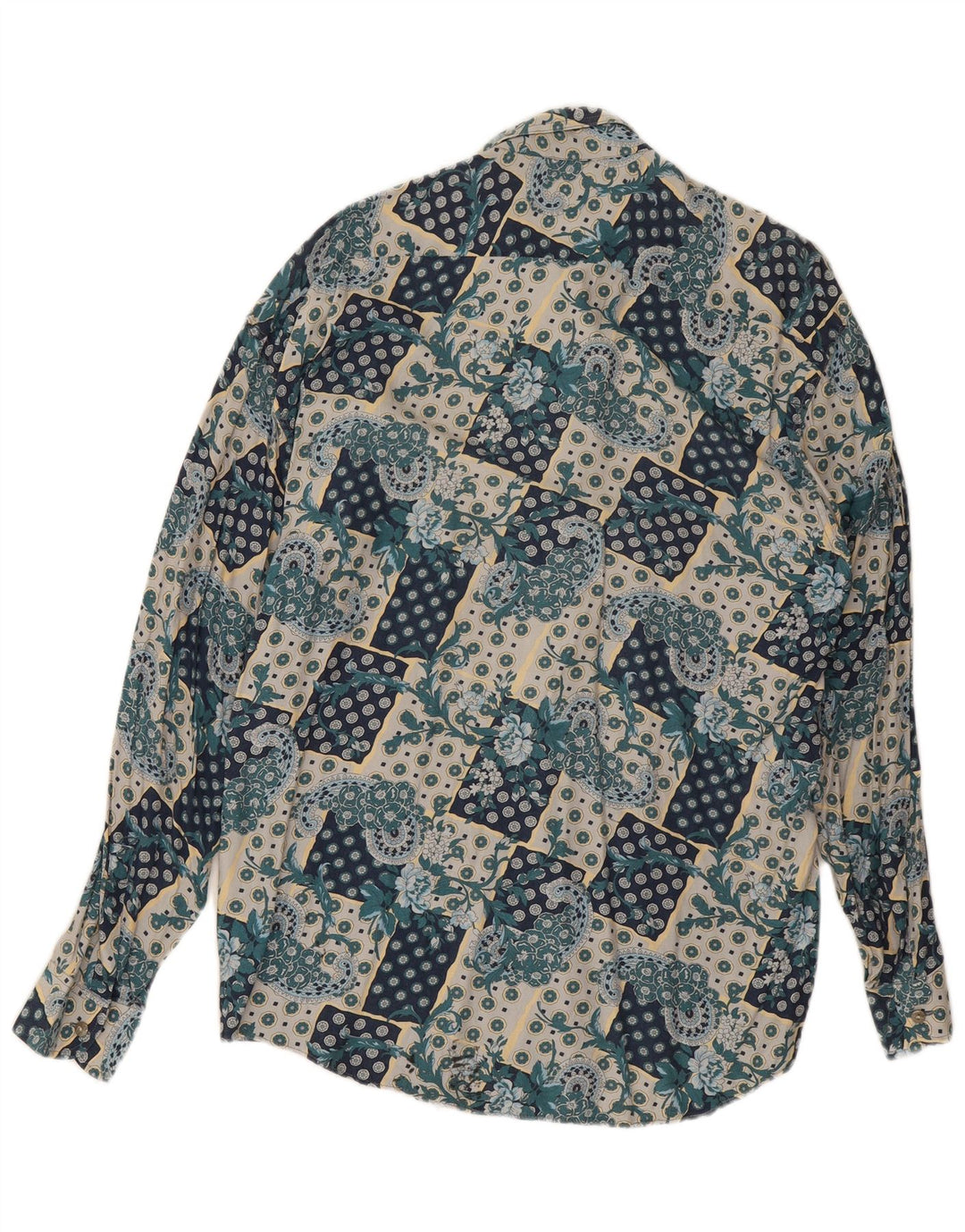 Vintage muška košulja srednje plava paisley viskoza