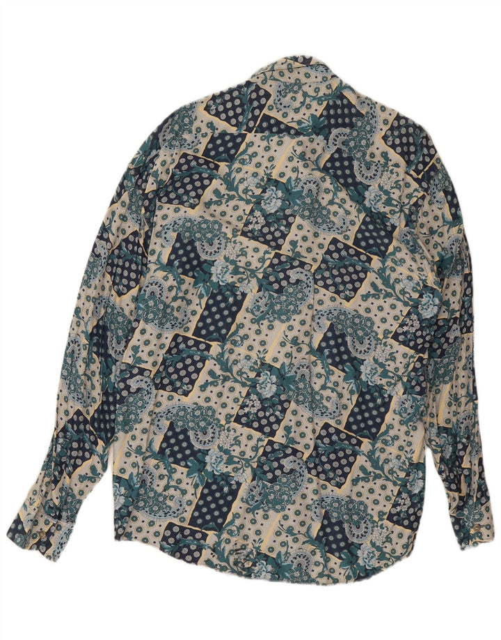 Vintage muška košulja srednje plava paisley viskoza