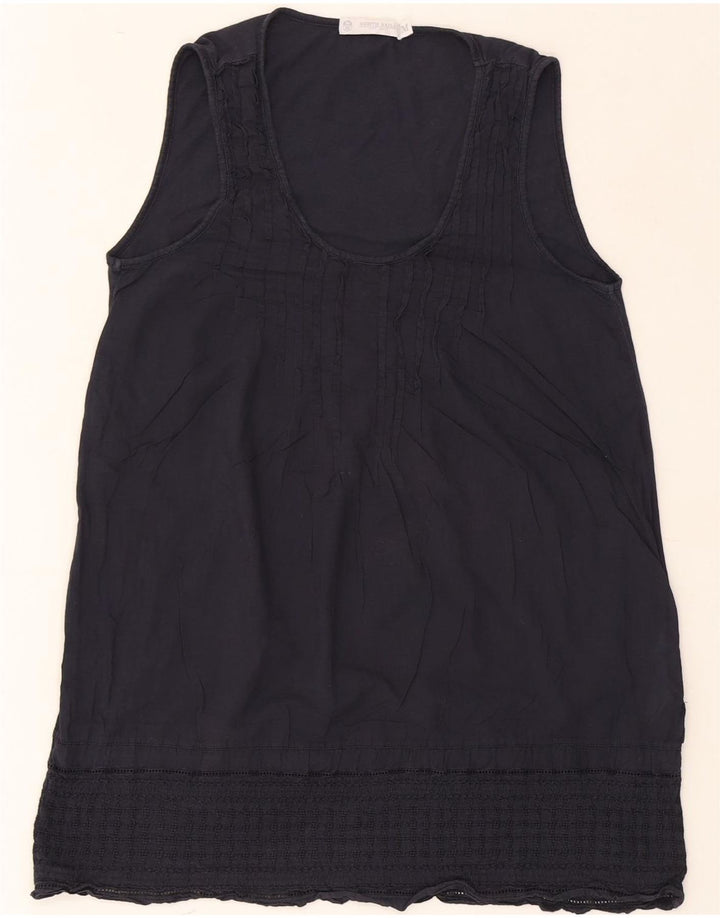 NORTH SAILS Womens Sleeveless Basic Dress UK 12 Medium Navy Blue Cotton Vintage North Sails and Second-Hand North Sails from Messina Hembry 