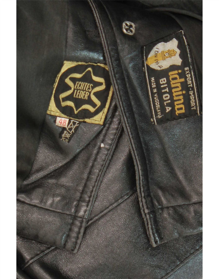 Vintage muška kožna jakna IT 48 srednje crna koža
