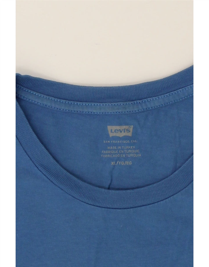 LEVI'S Mens Graphic T-Shirt Top XL Blue Cotton Vintage Levi's and Second-Hand Levi's from Messina Hembry 