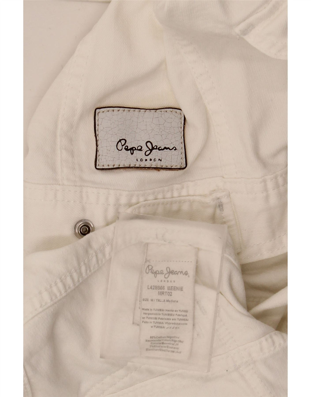 PEPE Jeans Ženska skraćena traper jakna UK 12 Srednje bijeli pamuk