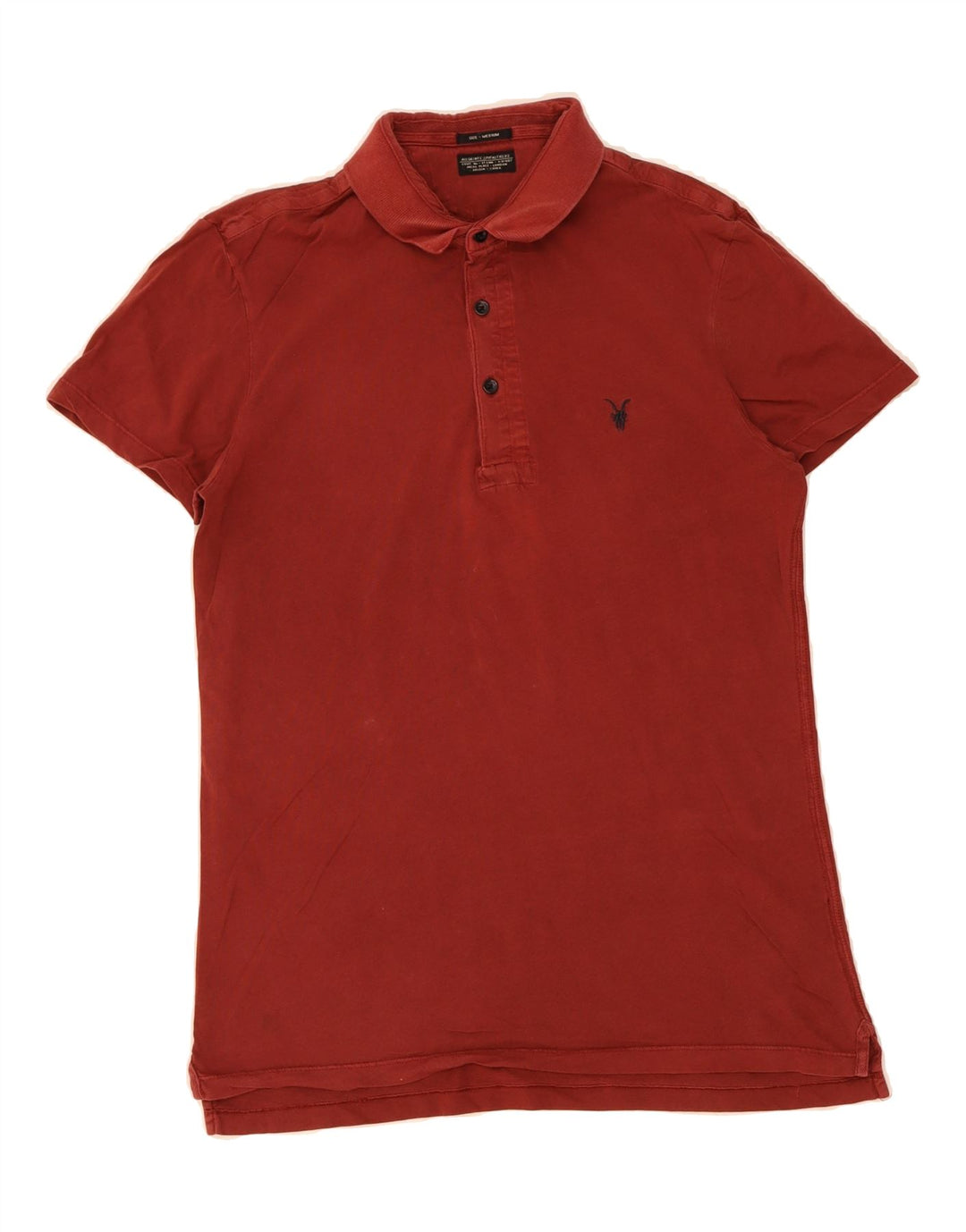 ALL SAINTS Mens Polo Shirt Medium Red Cotton Vintage All Saints and Second-Hand All Saints from Messina Hembry 