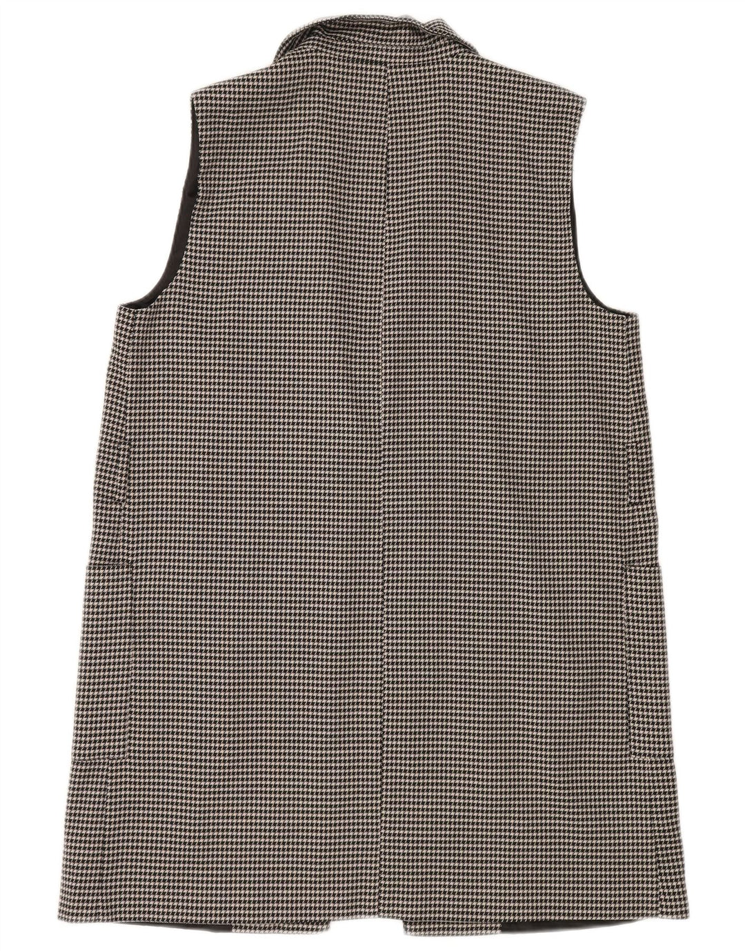 Zara ženska dugačka jakna s otvorenim sakoom UK 14, srednje crna houndstooth