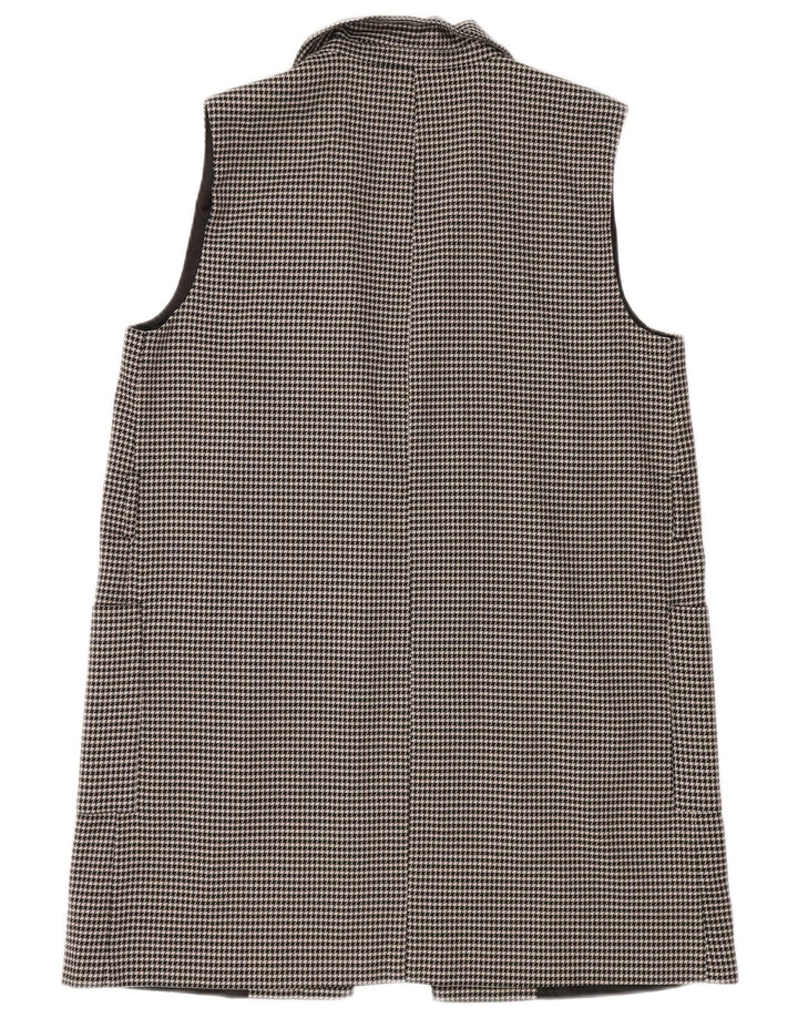 Zara ženska dugačka jakna s otvorenim sakoom UK 14, srednje crna houndstooth