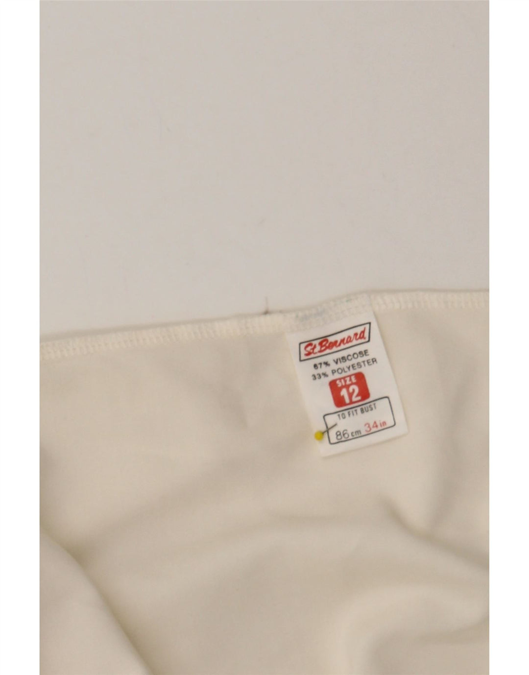 ST. BERNARD Womens Short Sleeve Shirt Blouse UK 12 Medium  White Viscose Vintage St. Bernard and Second-Hand St. Bernard from Messina Hembry 