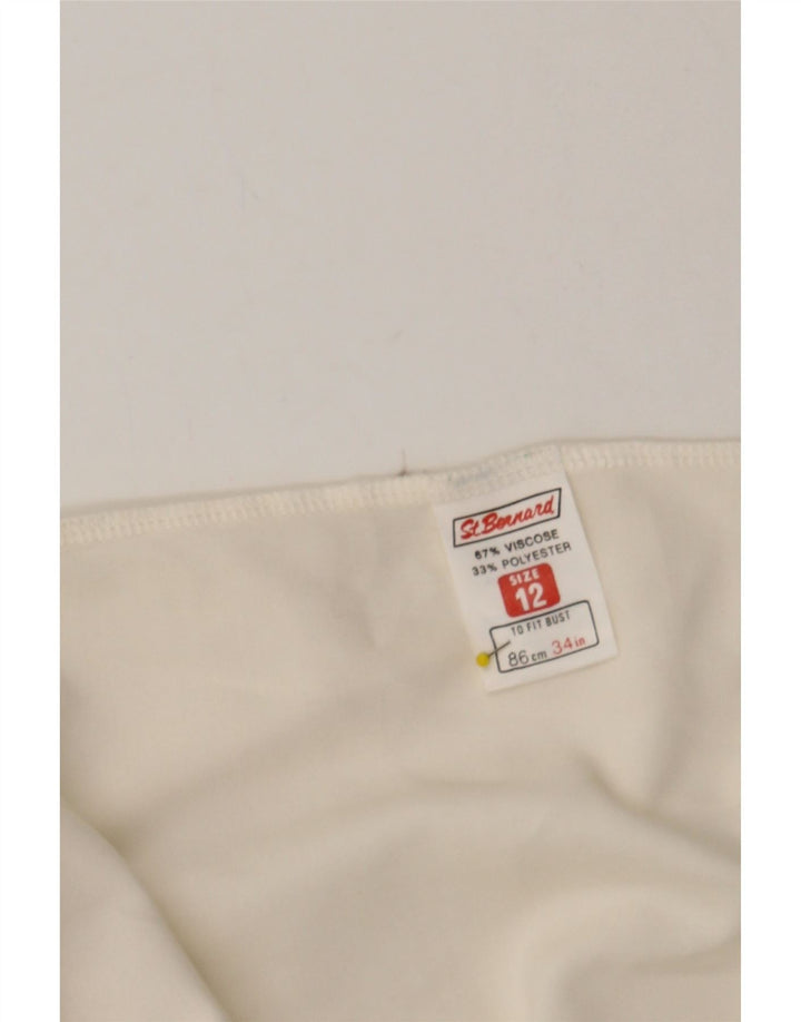 ST. BERNARD Womens Short Sleeve Shirt Blouse UK 12 Medium  White Viscose Vintage St. Bernard and Second-Hand St. Bernard from Messina Hembry 