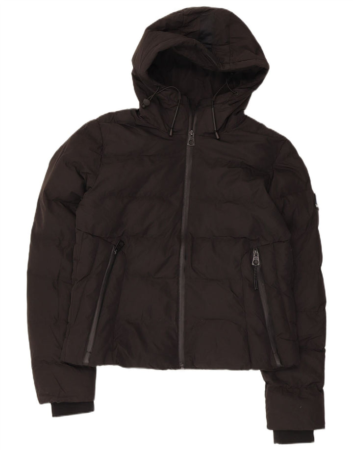 SUPERDRY ženska podstavljena jakna s kapuljačom UK 12 srednji crni poliester