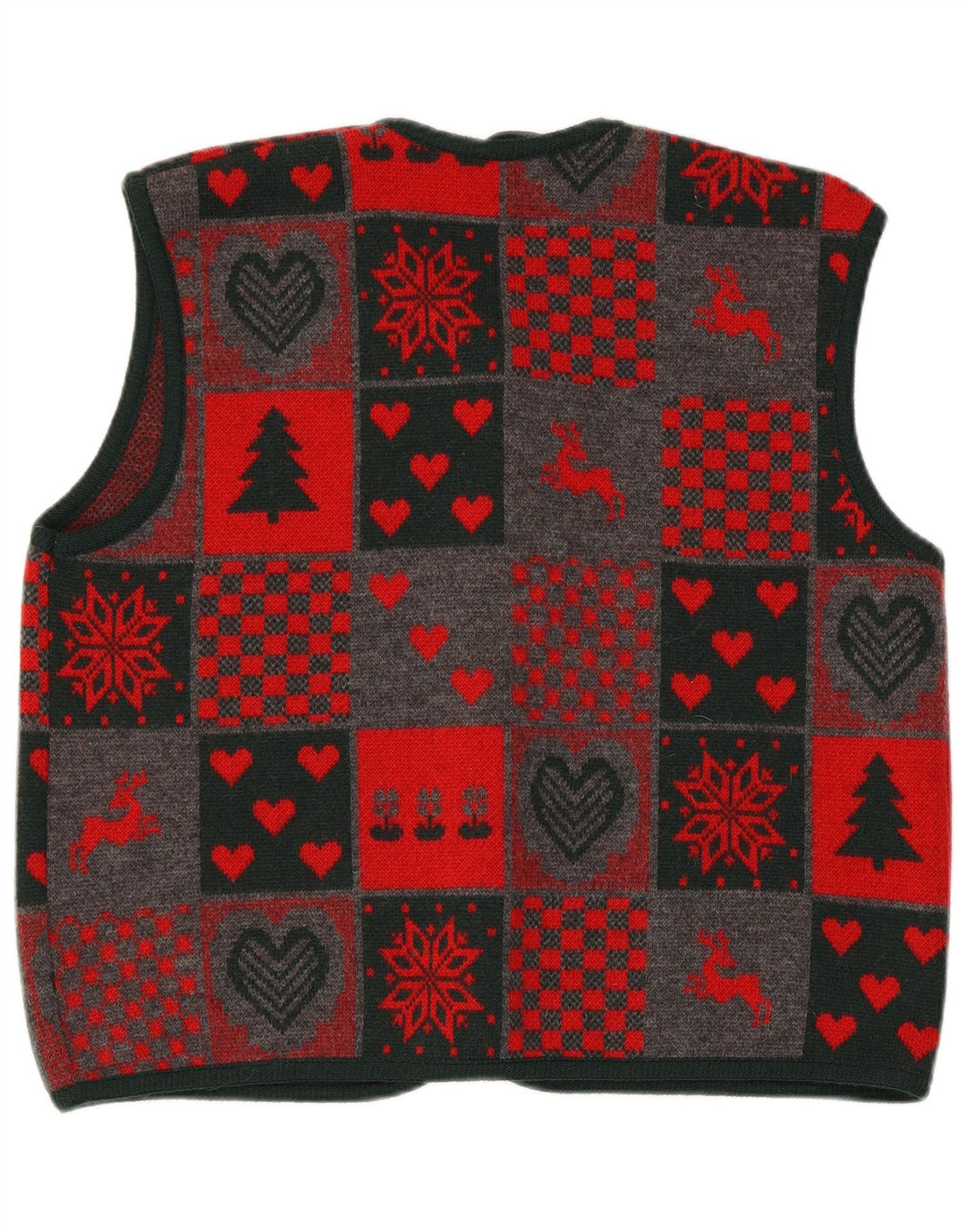 Berwin & Wolff Ženski pleteni prsluk EU 44 XL Red Patchwork Nova vuna