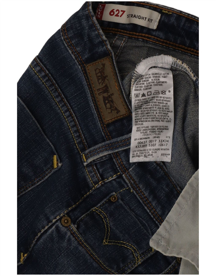 Levi's ženske 627 ravne traperice W32 L30 plavi pamuk