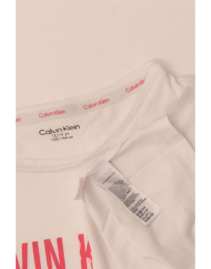 CALVIN KLEIN majica kratkih rukava za djevojčice, 12-13 godina, bijeli pamuk