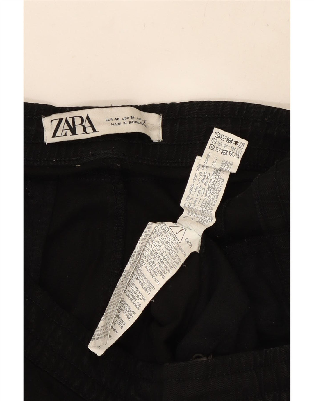 ZARA muške Joggers Cargo hlače EU 40 srednje W31 L27 crni pamuk