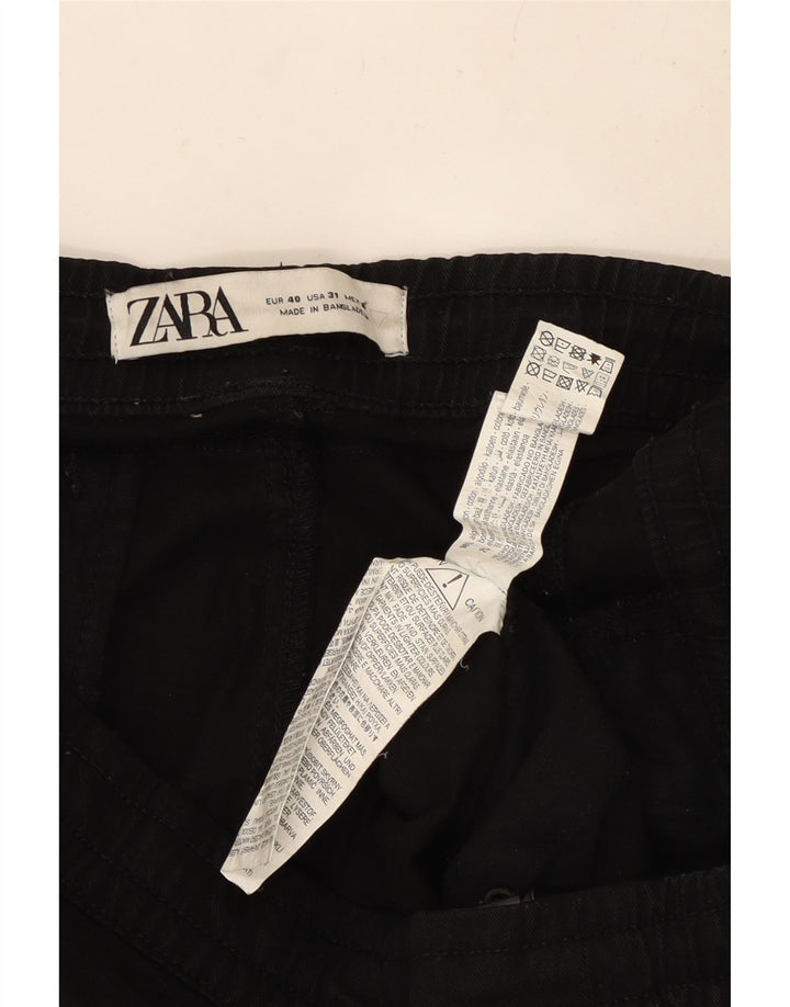ZARA muške Joggers Cargo hlače EU 40 srednje W31 L27 crni pamuk
