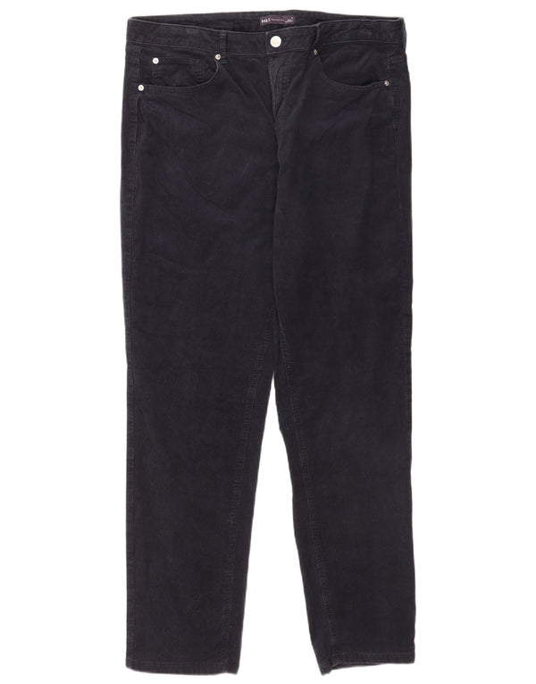 Marks & Spencer ženske sužene samtaste hlače UK 18 XL W36 L29 tamnoplave