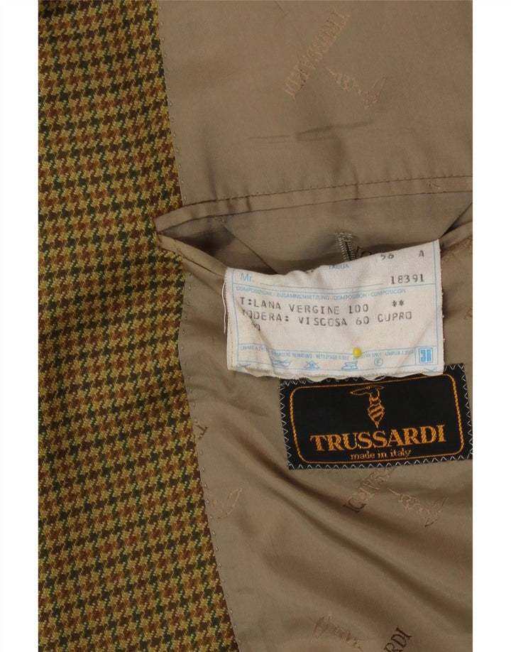 Trussardi muška jakna sa 2 gumba IT 56 3XL bež houndstooth