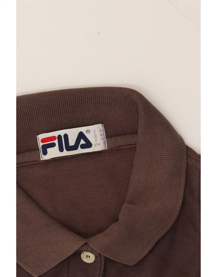 FILA Womens Sleeveless Polo Shirt US 10 Large Brown Vintage Fila and Second-Hand Fila from Messina Hembry 
