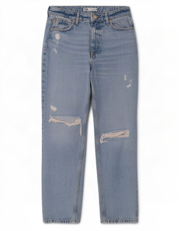 Zara ženske traperice sa suženim trapericama, EU 34 2XS W24 L27, plavi pamuk