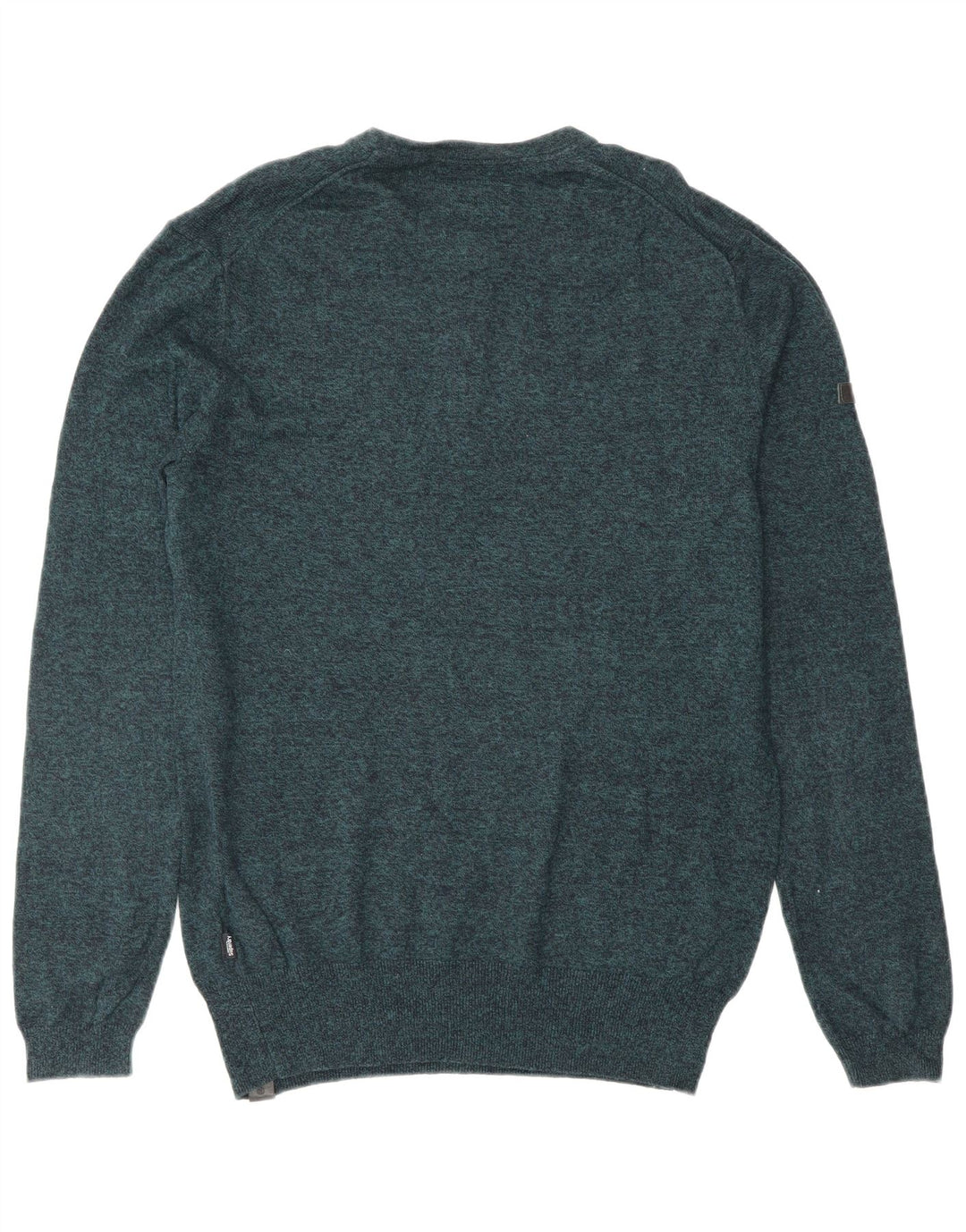 SUPERDRY muški pulover s okruglim izrezom, mali plavi flekasti pamuk