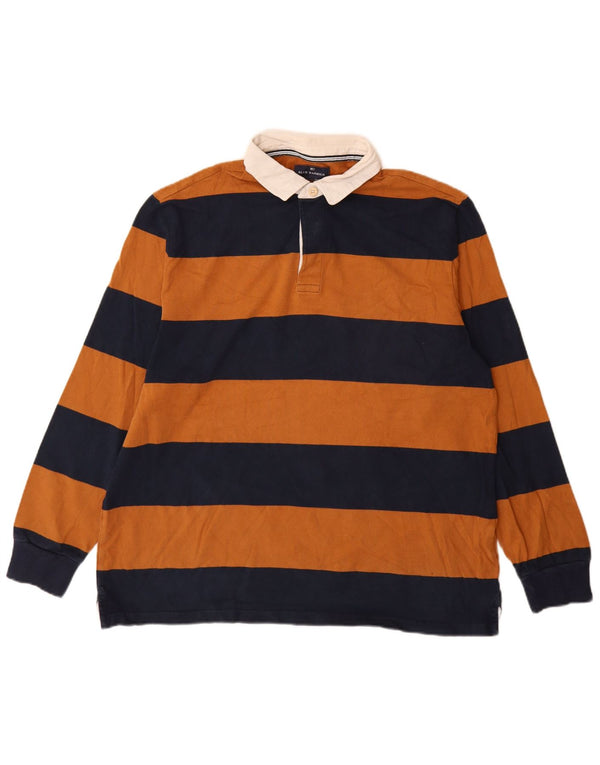 Marks & Spencer muška ragbi polo majica Blue Harbor XL na smeđe pruge