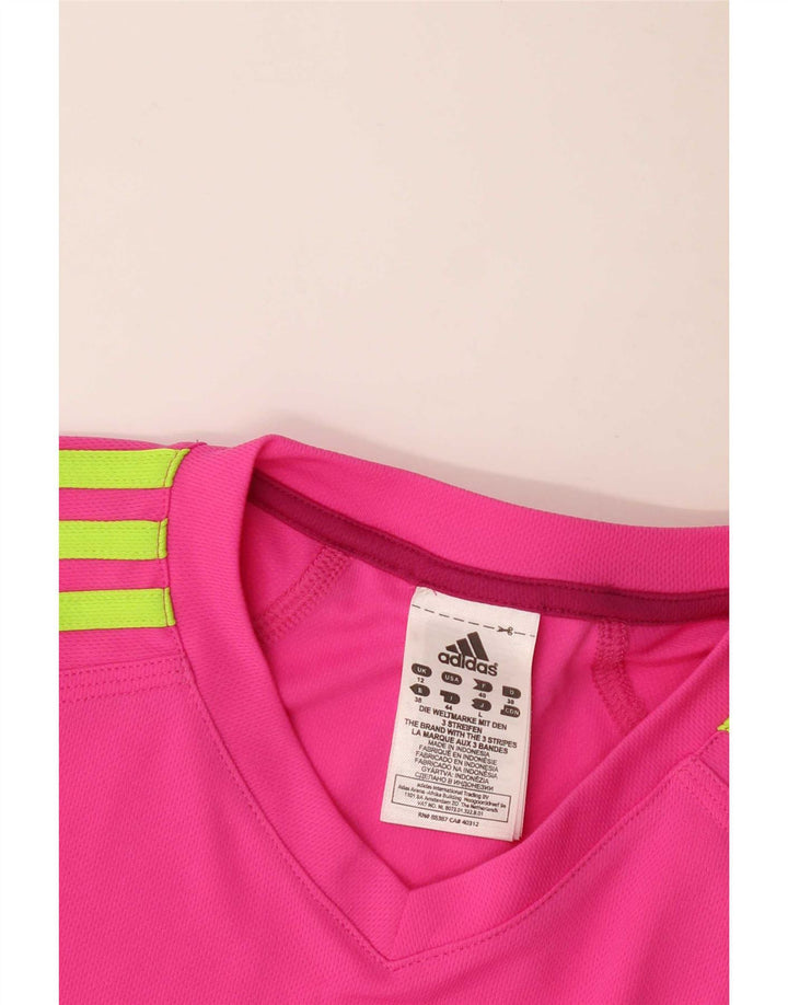 Adidas ženska majica kratkih rukava UK 12 srednje ružičasti poliester