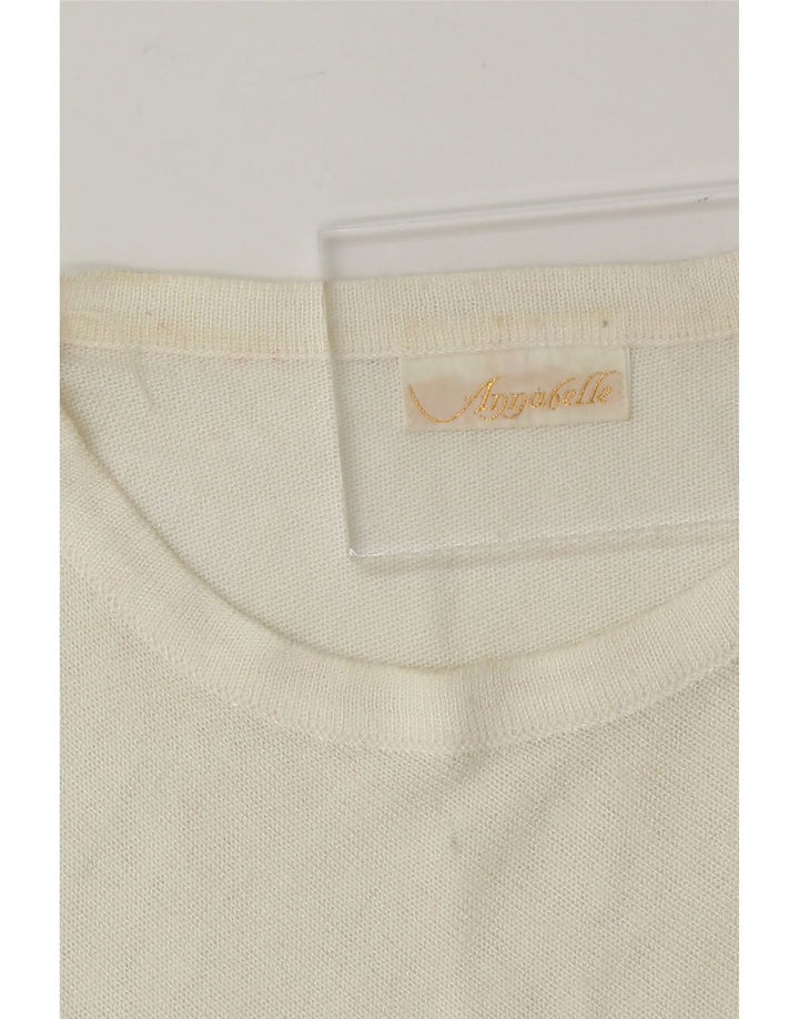 ANNABELLE LONDON Womens Crew Neck Jumper Sweater IT 42 Medium Off White Vintage Annabelle London and Second-Hand Annabelle London from Messina Hembry 