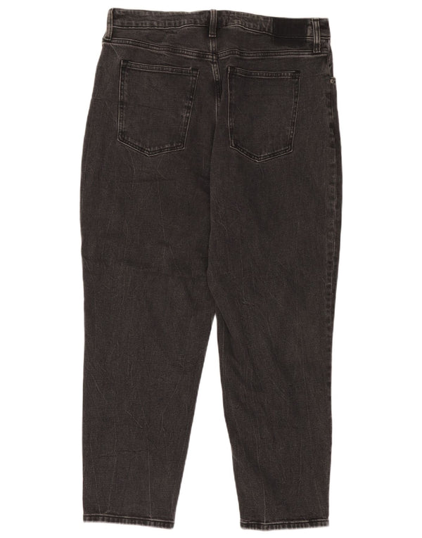 Abercrombie & Fitch ženske mom sužene traperice US 14 XL W32 L27 crne