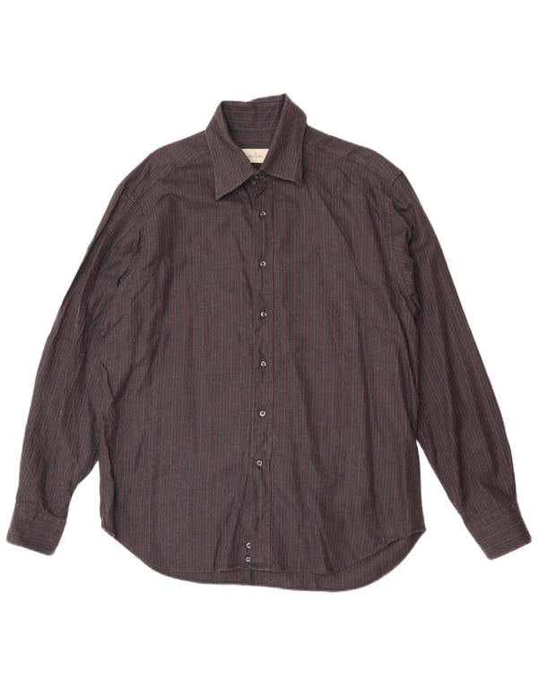 Trussardi muška košulja veličina 44 17 1/2 XL tamnoplava klasična na pruge