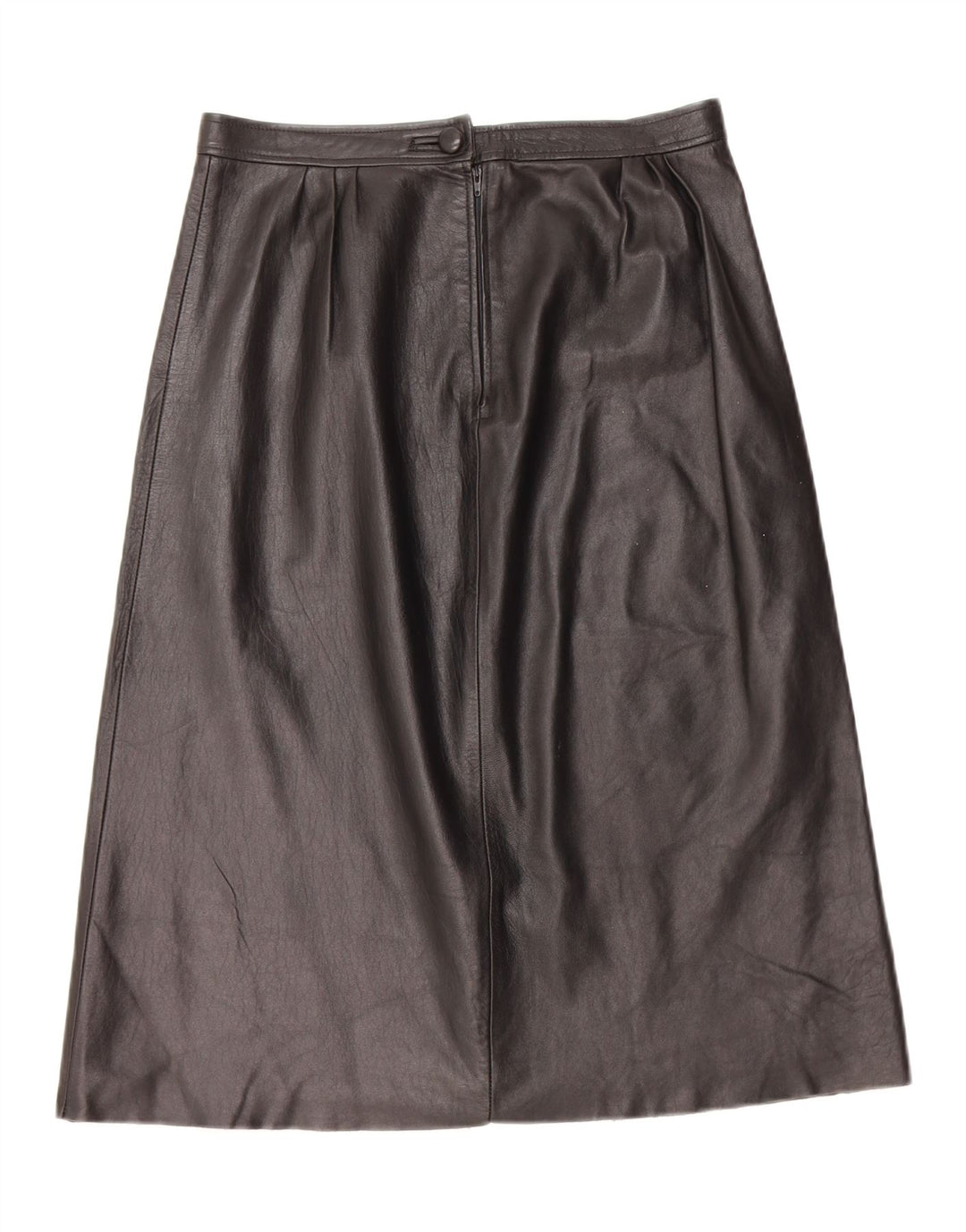 Vintage ženska kožna suknja W28 srednje crna