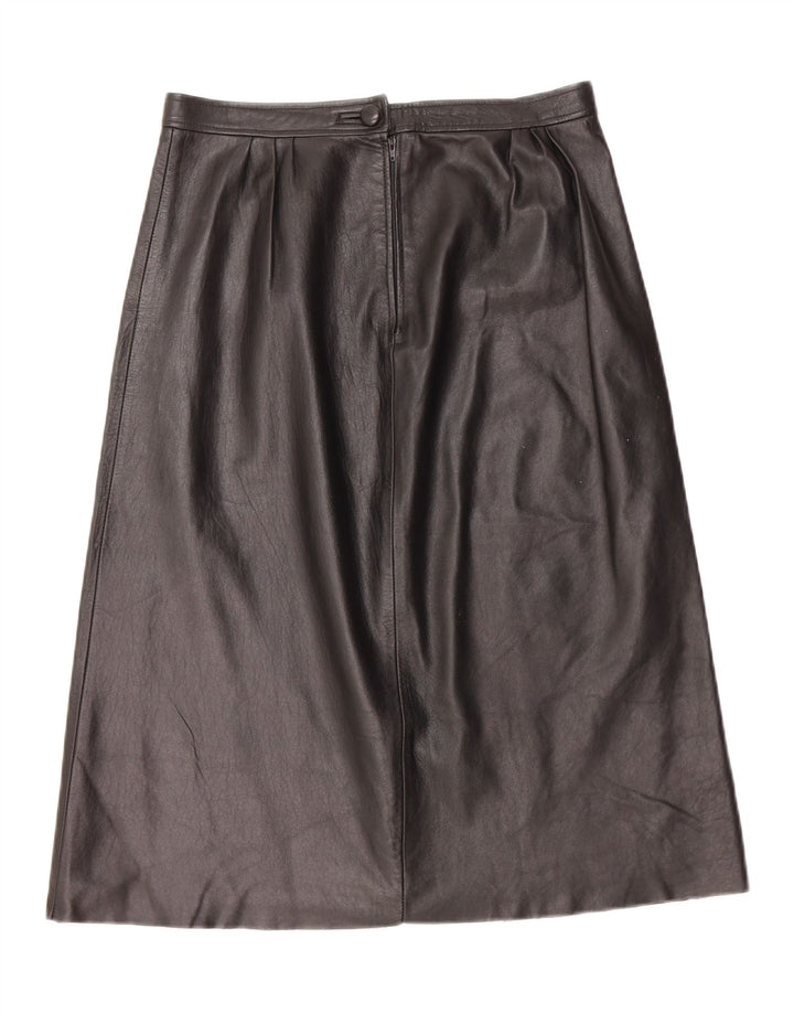 Vintage ženska kožna suknja W28 srednje crna