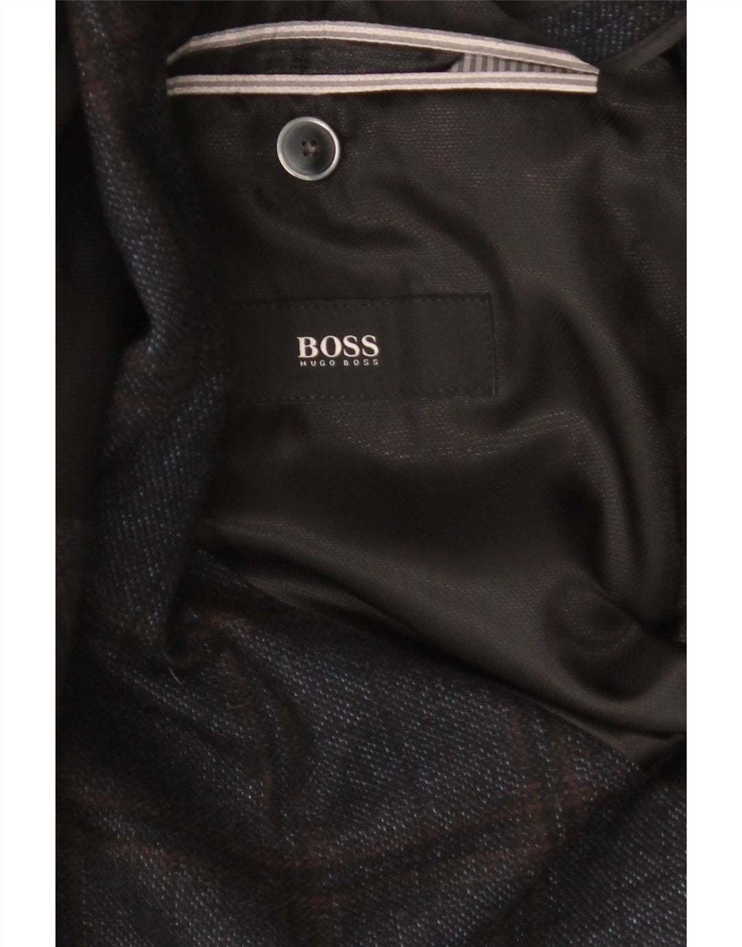 Hugo Boss muška jakna sa 2 gumba EU 56 3XL tamnoplava karirana vuna