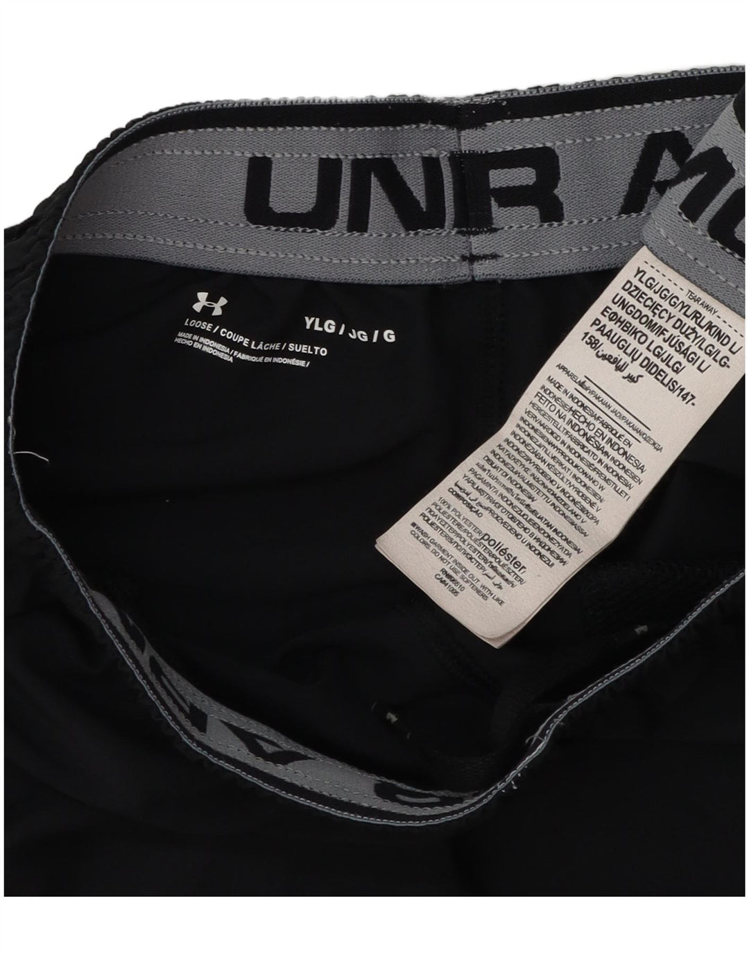 Under Armour Sportske kratke hlače za dječake 11-12 godina, veliki crni poliester