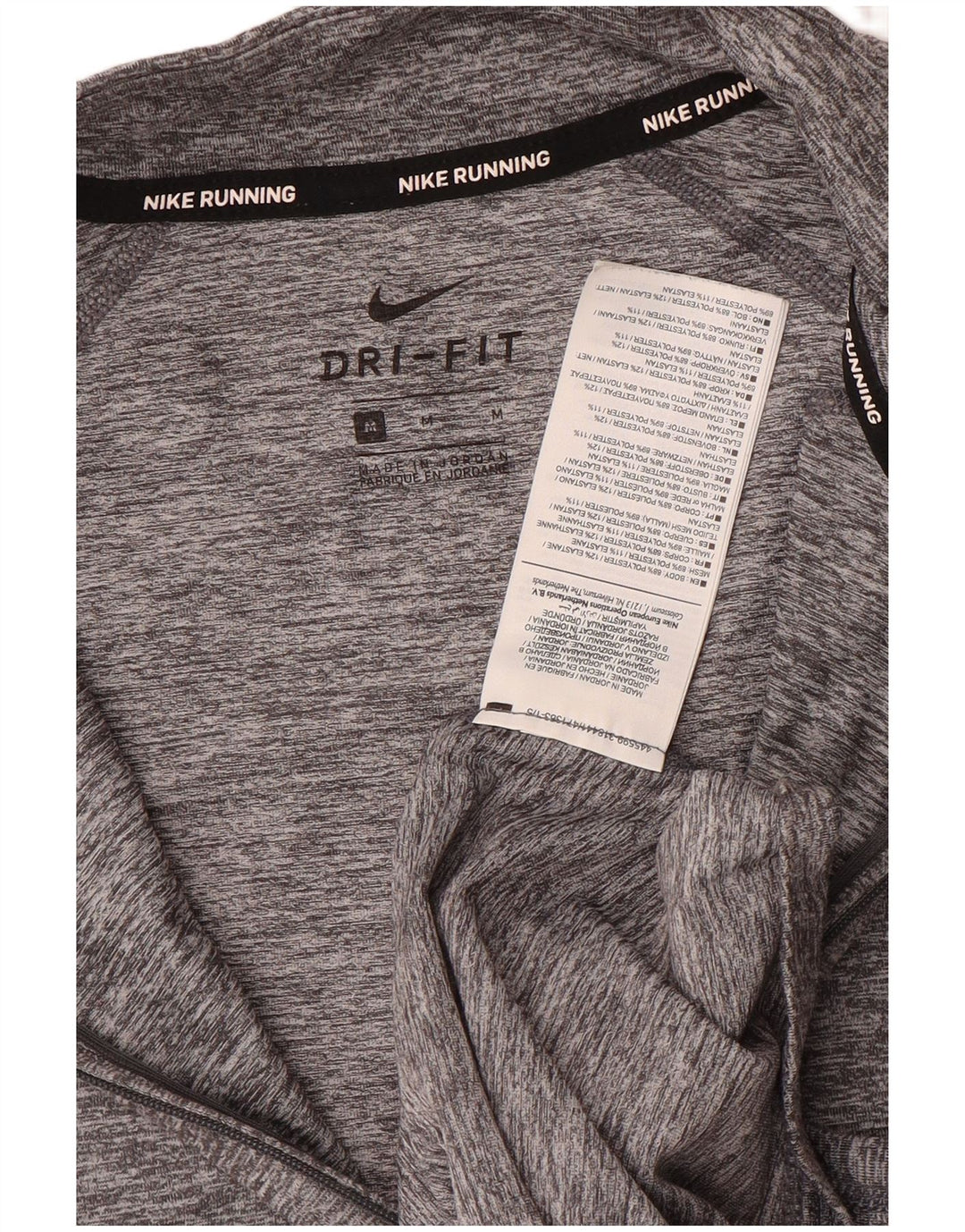 Nike Dri Fit majica s izrezom i srednjim sivim poliesterom