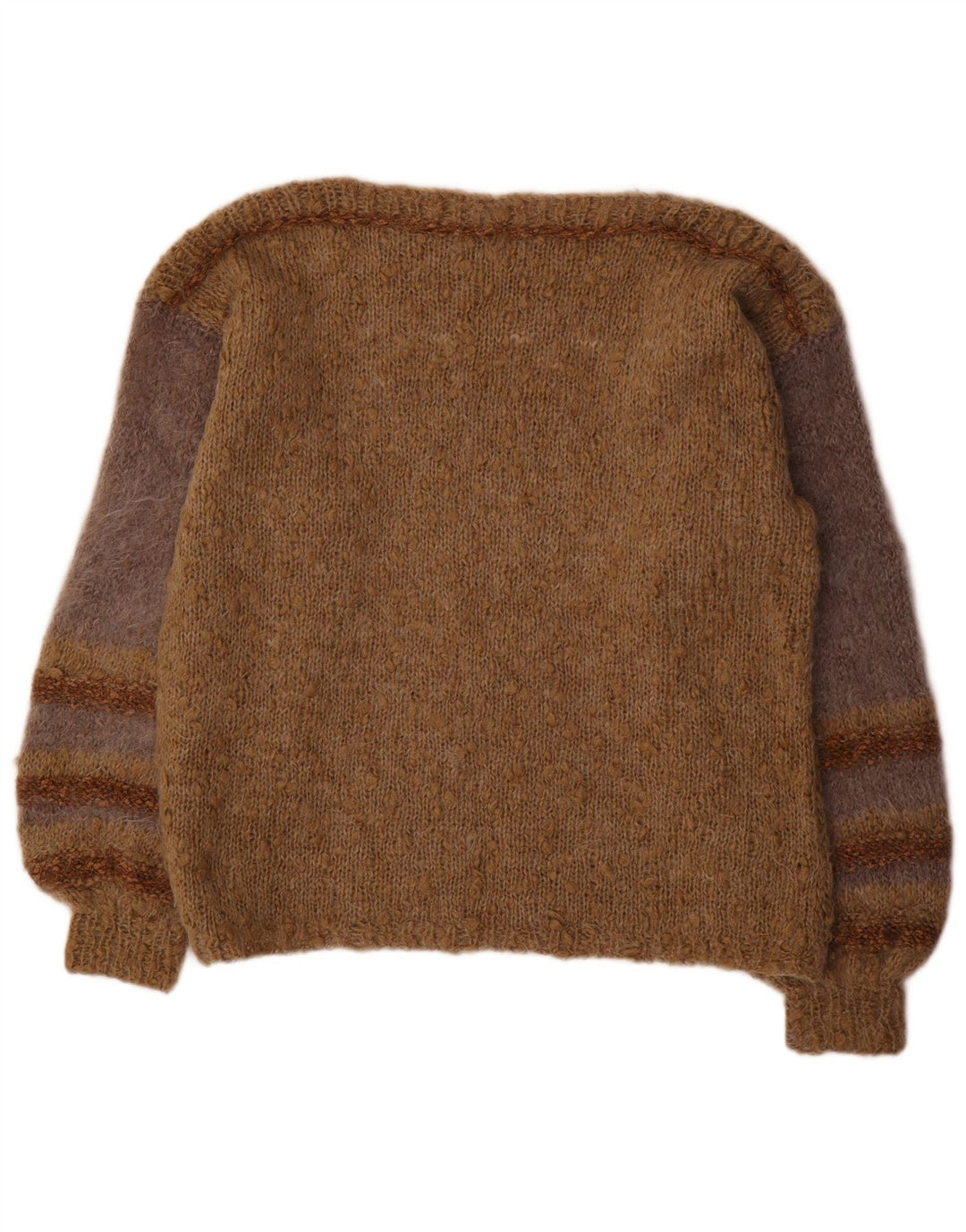 VINTAGE ženski džemper s morskim izrezom UK 18 XL smeđe na pruge