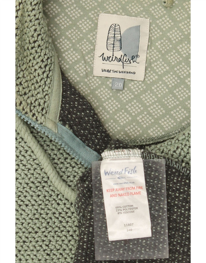 WEIRD FISH Ženska gornja jakna trenirke UK 20 2XL Zeleni pamuk