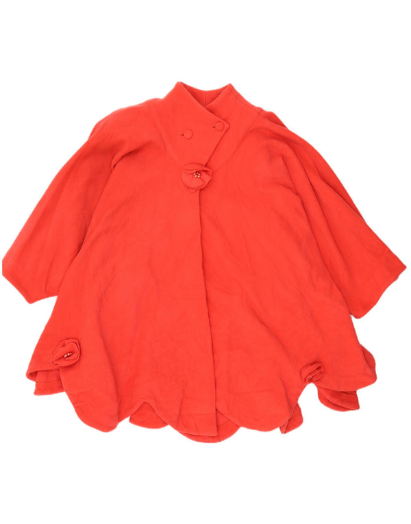 Vintage ženski pončo kaput UK 20 2XL crveni