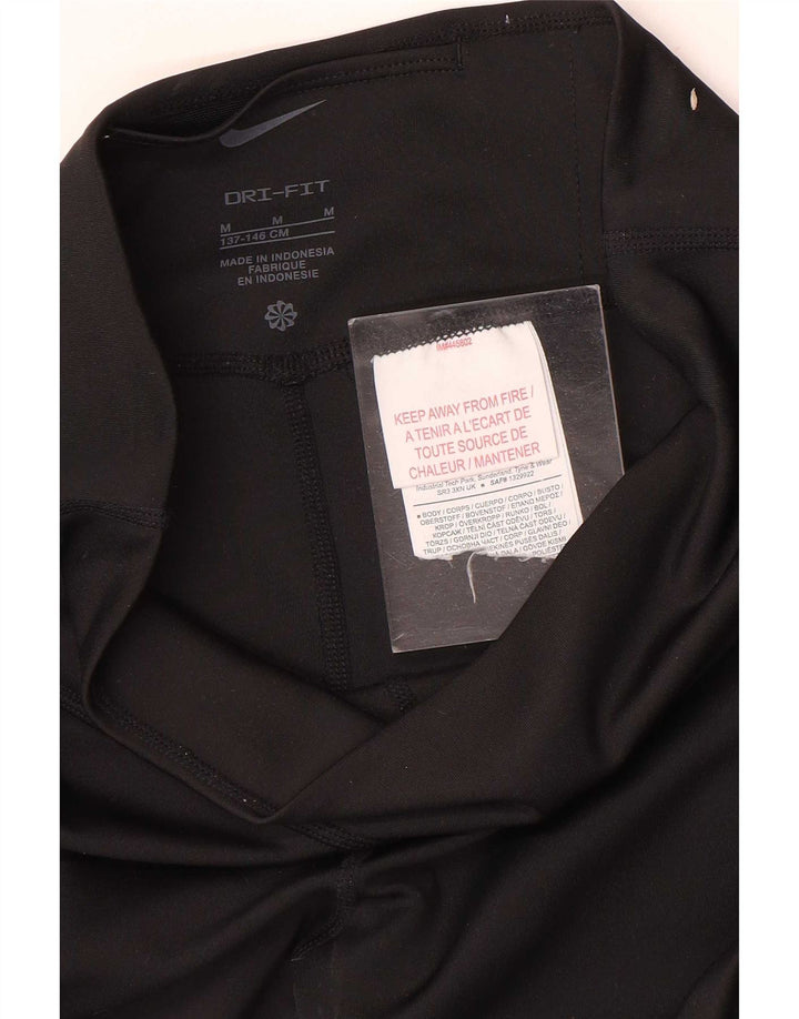 Nike Girls Dri Fit Leggings 10-11 Years Medium Black Poliester