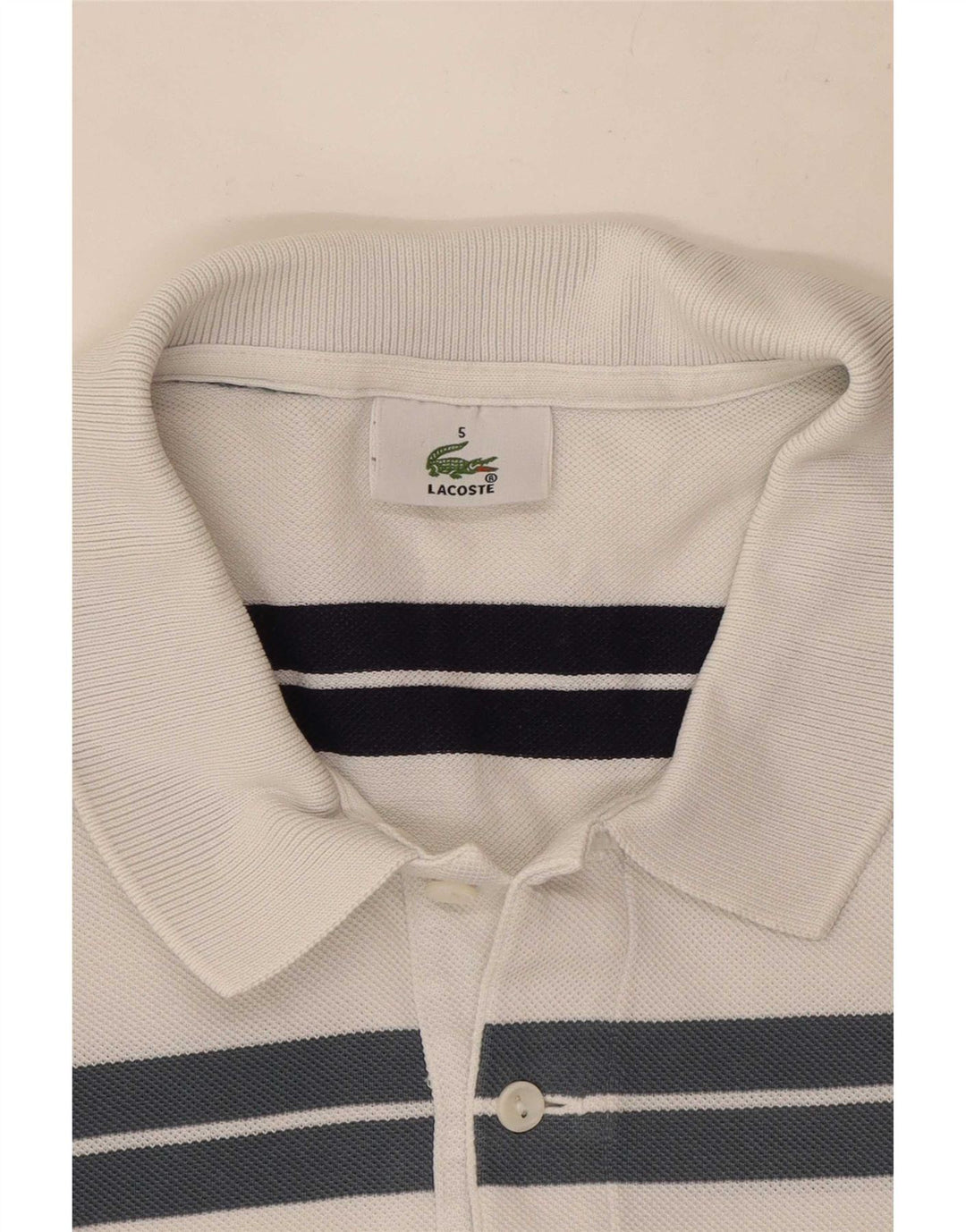 Lacoste muška polo majica veličine 5 velike bijele pruge