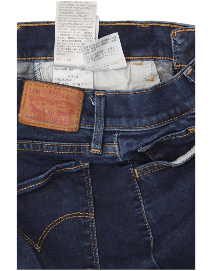 LEVI'S ženske 710 super uske traperice W29 L28 tamnoplavi pamuk