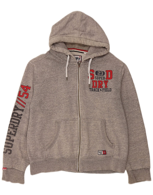 Superdry muški pulover s kapuljačom s patentnim zatvaračem 3XL, sivi flekasti pamuk