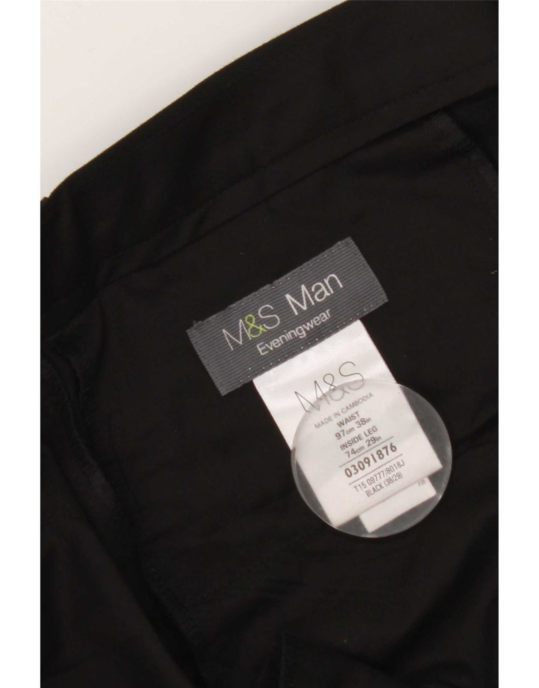 Marks & Spencer muške hlače ravnog odijela W38 L29 crni poliester
