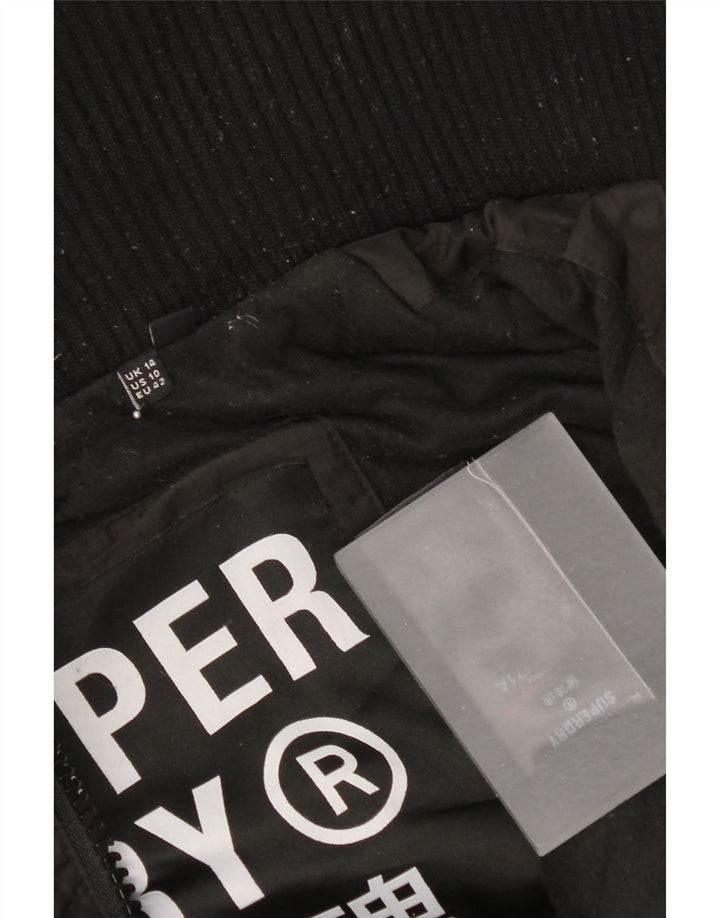 Superdry ženska jakna vjetrovka s kapuljačom UK 14 veliki crni poliester