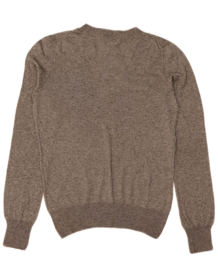 Ženski džemper s V-izrezom Massimo Dutti UK 12 srednje siva svila